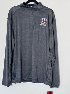 BSN Sports Volleyball Quarter Zip Pullover Men’s XL Gray Embroidered M